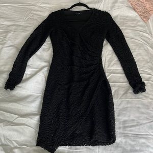 Sleek black lace Orsay dress